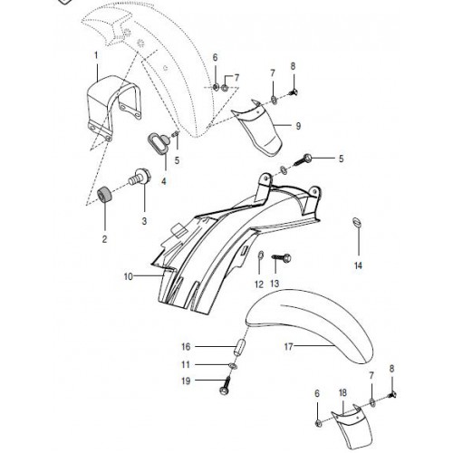 pulsar 135 back mudguard